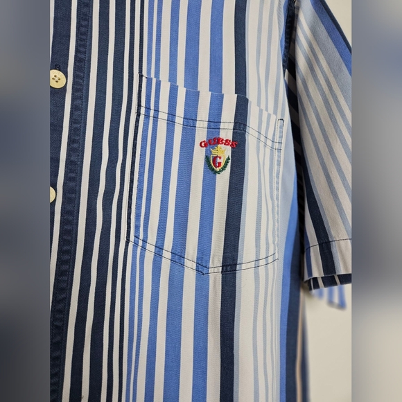 90s VTG GUESS Jeans Striped Button Up Shirt Men's Sz XL - Picture 8 of 8
